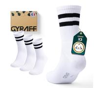 Chaussettes de sport mi mollet rembourées en coton égyptien (FR/ES, Numérique, 39, 42, Taille normale, Taille normale, 3, Blanc-Noir)