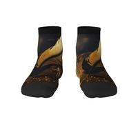 Chaussettes de sport polyvalentes à imprimé plumes pour une tenue décontractée et sportive, parfaites pour les tailles de pied 36 à 45, Plume, taille unique