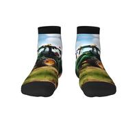 Chaussettes de sport polyvalentes avec imprimé tracteur agricole pour une tenue décontractée et sportive, ajustement parfait pour les tailles de pied 36 à 45, Company Tracteur de ferme, taille unique