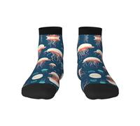 Chaussettes de sport polyvalentes avec motif méduses pour une tenue décontractée et sportive, idéales pour les tailles de pied 36 à 45, Motif méduse., taille unique