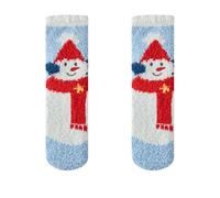 Chaussettes de sport pour enfants Automne Hiver Noël Tissage Peluche chaude Corail Peluche Maison Chaussettes Réflexologie des pieds Chaussettes, bleu clair, taille unique
