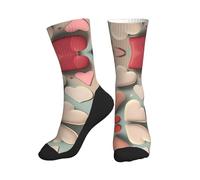 Chaussettes de sport pour homme et femme - Motif amour - Évacuation de l'humidité - Chaussettes de course à pied / loisirs de plein air - Mi-mollet