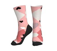 Chaussettes de sport pour homme et femme - Motif graphique d'amour abstrait - Chaussettes de course à pied / loisirs de plein air mi-mollet, 1, noir, taille unique