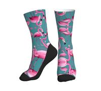 Chaussettes de sport pour homme et femme - Un flocage de flamants roses évacuant l'humidité Chaussettes de course à pied/loisirs de plein air mi-mollet
