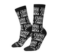 Chaussettes De Sport Tout Ce Dont J'Ai Besoin, C'Est De Café Et De Mon Appareil Photo. Chaussettes De Compression Mode Équipage Chaussettess Doux Chaussettess De Bureau 40 Cm