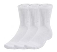 Under Armour Chaussettes mi-hautes 3-Maker – Pack de 3 unisexe, soutien voûte plantaire, Blanc MD
