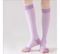 Chaussettes De Sport Violettes Pour Yoga, Séparant Les Orteils, Évacuant L'Humidité, Corrigeant L'Hallux Valgus
