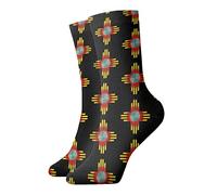 Chaussettes De Sport Zia Sun - Zia Pueblo - Nouveau-Mexique Chaussettes De Compression Mode Chaussettess Sportif Pour L'Escalade Randonnée 40 Cm