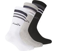 Chaussettes de Tennis Diadora Unies - Lot de 3, Logo, Rayures Noir/Gris/Blanc 43-46