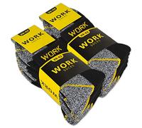 Chaussettes de Travail Courtes Homme Coton WORK (43-46 10 Paires Gris/Noir)