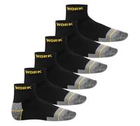 Chaussettes de travail et de loisirs - MT - Chaussettes robustes à tige courte - (6 paires) - Noir-jaune 47/50