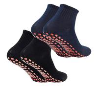 Chaussettes de Yoga Antidérapantes, Chaussettes Yoga, Chaussette Antidérapantes pour Unisexes De Pilates En Coton Pour Ballet Danse Fitness,Noir Blanc Taille Unique, Noir/Gris, 40-41, 2 Paires