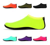 Chaussettes d'eau - Chaussures d'eau Unisexes, Chaussettes de Yoga d'intérieur, Pieds Nus, Plage, Surf, plongée, Pantoufles de Piscine pour Enfants et Adultes Vert Taille UE 37-38 SWA15LGL
