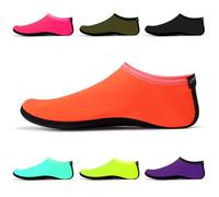 Chaussettes d'eau - Chaussures d'eau Unisexes, Chaussettes de Yoga d'intérieur, Pieds Nus, Plage, Surf, plongée, Pantoufles de Piscine pour Enfants et Adultes Orange Taille UE 42-43 SWA15OR2XL