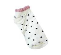 Chaussettes décontractées pour femme - Courtes à pois - Polyvalentes - Coupe basse - Parfaites pour toute l'année, blanc, Taille unique