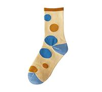 Chaussettes décontractées quotidiennes pour femme Motif à carreaux bleus, a, Taille unique