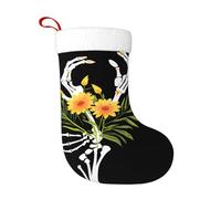 Chaussettes décoratives de Noël avec fleurs WHJSHOP sur la paume du squelette imprimées légères pour Halloween, cérémonies annuelles, réunions de vacances
