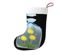 Chaussettes décoratives de Noël MJHKXLJ Pissenlits dans un sac transparent imprimé doux et léger ne se décolore pas Convient pour le bureau Arbre de Noël Cheminée