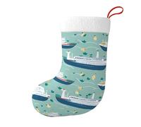 Chaussettes décoratives de Noël motif bateau de croisière WHJSSF doux et moelleux pour homme et femme