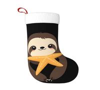 Chaussettes décoratives de Noël WHJSHOP Paresseux à côté d'étoile de mer imprimées légères pour Halloween, cérémonies annuelles, réunions de vacances
