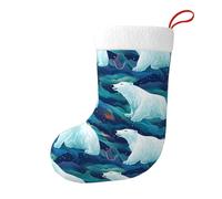 Chaussettes décoratives de Noël WHJSSF Aurora Ours polaire imprimé doux et moelleux pour homme et femme