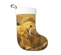 Chaussettes décoratives de Noël WHJSSF le tigre sur la rive - Décoration d'intérieur douce et confortable pour le bureau, le sapin de Noël, la cheminée