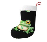 Chaussettes décoratives de Noël WHJSSF Lucky Fortune Grenouille Impression Doux et moelleux pour homme et femme