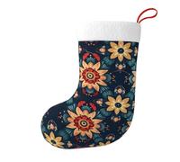 Chaussettes décoratives de Noël WHJSSF Vintage Mandala Fleurs Imprimé Doux et Moelleux pour Homme et Femme