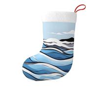 Chaussettes décoratives de Noël WHJSSF Waves Lapping at The Rocks imprimées douces et moelleuses pour homme et femme