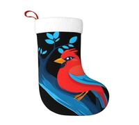 Chaussettes décoratives de Noël YYHHAOFA oiseau rouge sur un tronc d'arbre bleu image légère pour Halloween, cérémonies annuelles, réunions de vacances