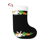 Chaussettes décoratives de Noël YYHWHJDE Le petit lapin coloré tirant le chou impression douce et légère, ne se décolore pas pour les arbres de Noël, les fêtes de vacances, les cheminées