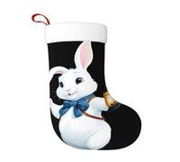 Chaussettes décoratives de Noël YYHWHJDE Petit lapin blanc tenant une lanterne Motif léger pour Halloween, cérémonies annuelles, réunions de vacances