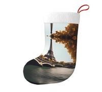 Chaussettes décoratives de Noël YYHWHJDE Tour Eiffel Love Paris Impression douce et légère ne se décolore pas Convient pour le bureau et la cheminée d'arbre de Noël