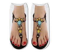 Chaussettes D'empreinte 3D Mignonnes pour Femmes - Chaussettes en Coton À La Cheville Basse Kawaii, Fun & Creative Happy Caltitines Sox