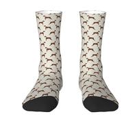 Chaussettes d'équipage, chaussettes de compression chaussettes de sport de nouveauté décontractées 40CM de Long pour unisexe,Chien Boxer Chien Mignon Chiens De Compagnie Boxer