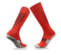 Chaussettes d'escrime, chaussettes athlétiques montantes adaptées à l'épée, au sabre et au fleuret, équipement de protection unisexe for l'escrime(Red-Black,ONE PAIR_S)