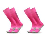 Chaussettes d'escrime, chaussettes athlétiques montantes adaptées à l'épée, au sabre et au fleuret, équipement de protection unisexe for l'escrime(Pink-Black,TWO PAIRS_S)