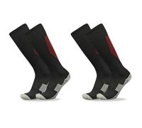 Chaussettes d'escrime, chaussettes athlétiques montantes adaptées à l'épée, au sabre et au fleuret, équipement de protection unisexe for l'escrime(Black-Red,TWO PAIRS_S)