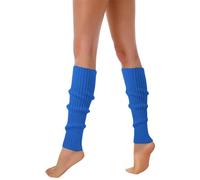 Chaussettes d'été pour hommes pour femmes, chaussettes côtelées néon, accessoires élégants, manches de chaussettes tricotées fluorescentes colorées en laine chaussettes norvégiennes enfants 33, bleu