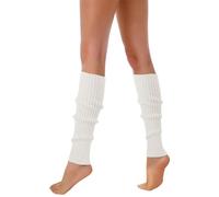 Chaussettes d'été pour hommes pour femmes, chaussettes côtelées néon, accessoires élégants, manches de chaussettes tricotées fluorescentes colorées en laine chaussettes norvégiennes enfants 33, Blanc