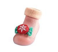 Chaussettes d'éveil de Noël pour bébé - Chaussures de sol pour enfant - Chaussures pour apprendre à marcher - Chaussettes de Noël - Semelle en caoutchouc antidérapante, 20, Khaki