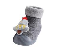 Chaussettes d'éveil de Noël pour bébé - Chaussures de sol pour enfant - Chaussures pour apprendre à marcher - Chaussettes de Noël - Semelle en caoutchouc antidérapante, 18, Rosa