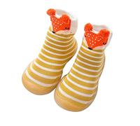 Chaussettes d'éveil pour bébé - Chaussures antidérapantes pour apprendre à marcher - Doublées - En coton - Semelle en caoutchouc - Chaussures de gymnastique en tricot - Chaussettes pour bébé et garçon