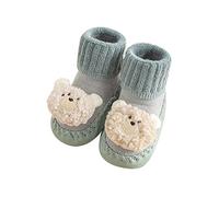 Chaussettes d'éveil pour bébé - Chaussures d'apprentissage pour bébé - Chaussettes antidérapantes - Chaussettes de sol amusantes - Tricot - Chaussures pour bébé - Chaussettes antidérapantes, vert, 13