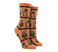 Chaussettes d'Halloween en coton fantaisie pour Halloween, citrouilles, fantômes, sorcières, mini chaussettes colorées (sorcière, hibou, curcuma)