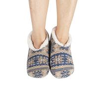 Chaussettes d'hiver chaudes en peluche pour femme - Pour intérieur et extérieur - Chaussures assorties, gris, Taille unique