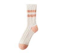 Chaussettes d'hiver chaudes et douces pour femme - Pour intérieur et extérieur - Chaussures assorties, rouge pastèque, Taille unique