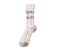 Chaussettes d'hiver chaudes et douces pour femme - Pour intérieur et extérieur - Chaussures assorties, violet, Taille unique
