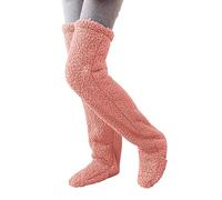 Chaussettes d'hiver en peluche au-dessus du genou - Longues jambières pelucheuses - Chaussettes hautes en fourrure - Chaussettes hautes d'hiver à la maison - Chaussettes hautes en laine épaisse pour