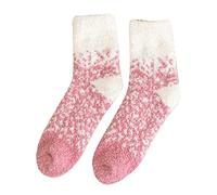 Chaussettes d'hiver pour femme - Automne et hiver - Chaussettes mi-longues épaisses et chaudes - Chaussettes de compression pour femme, rose, Taille unique